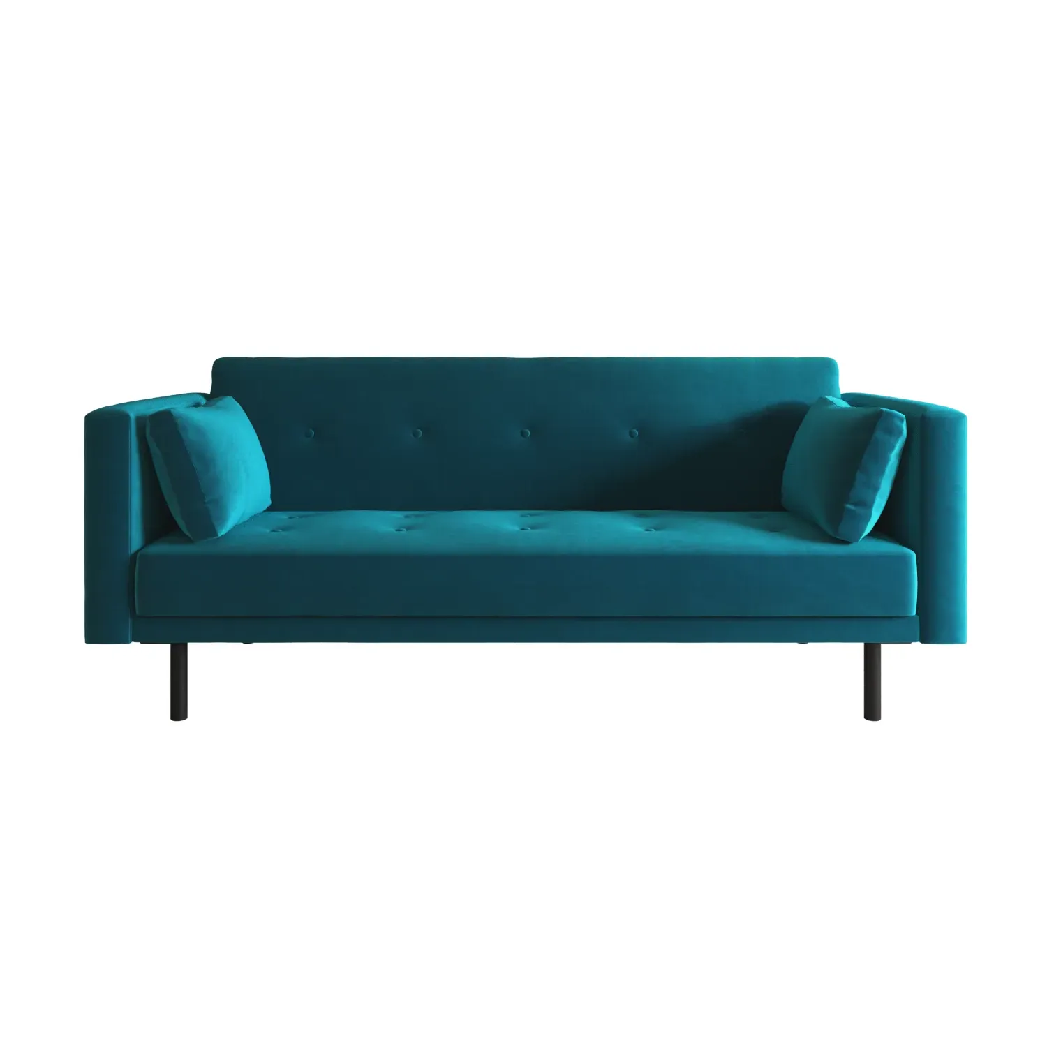 3-Seater Sofa Bed with Click Clack - Teal, Velvet