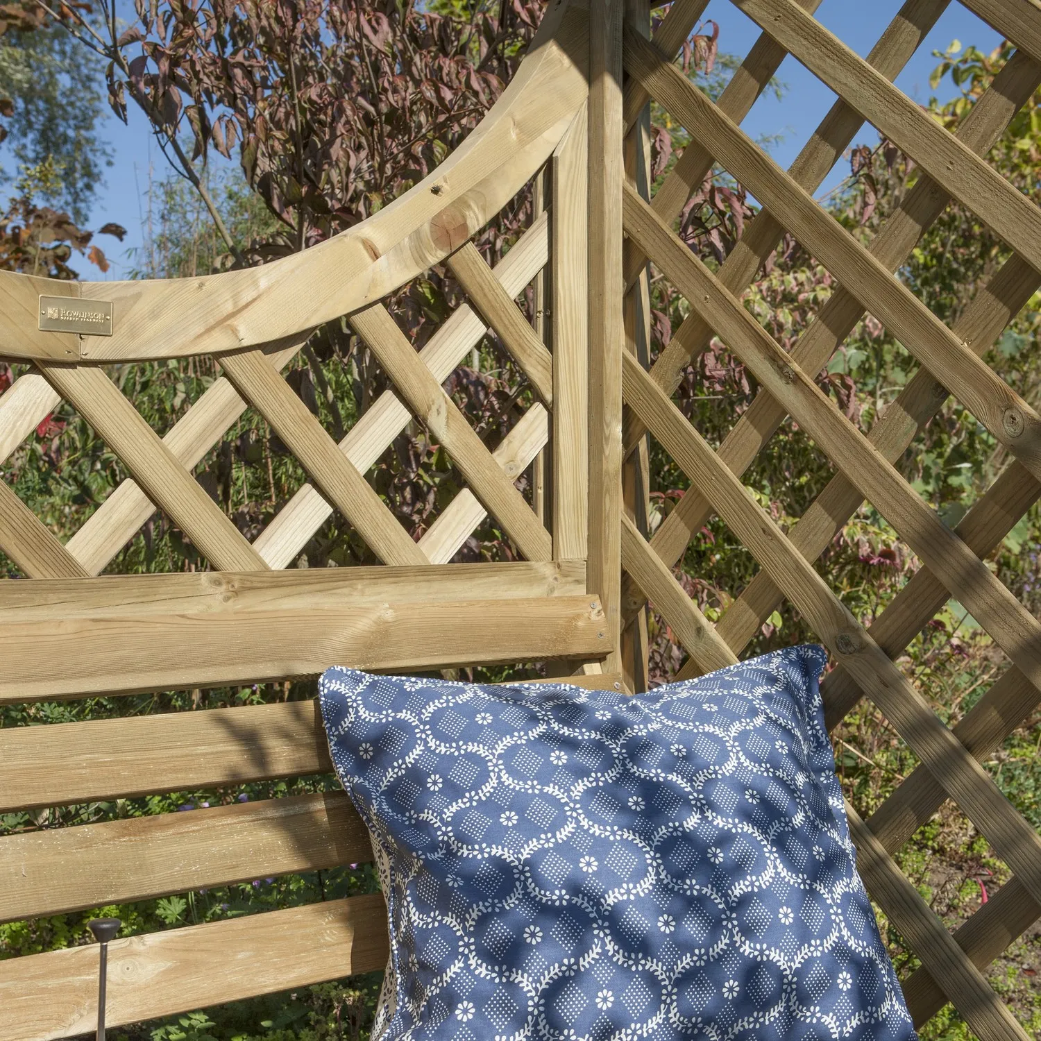 2-Seater Garden Arbour with Lattice - Beige Wood