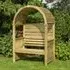 2-Seater Garden Arbour with Slats - Grey, Wood