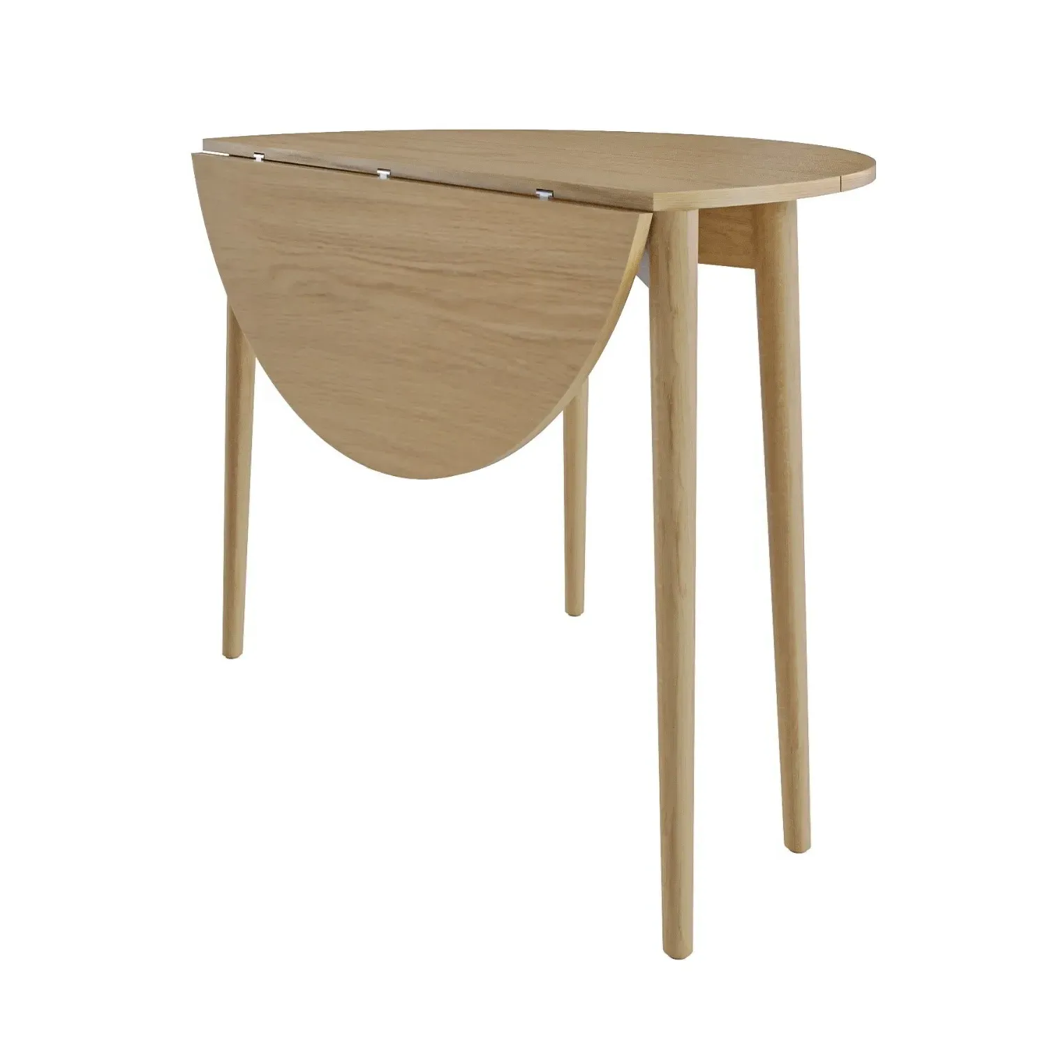 2-Seater Drop Leaf Table Set with Chairs - Oak