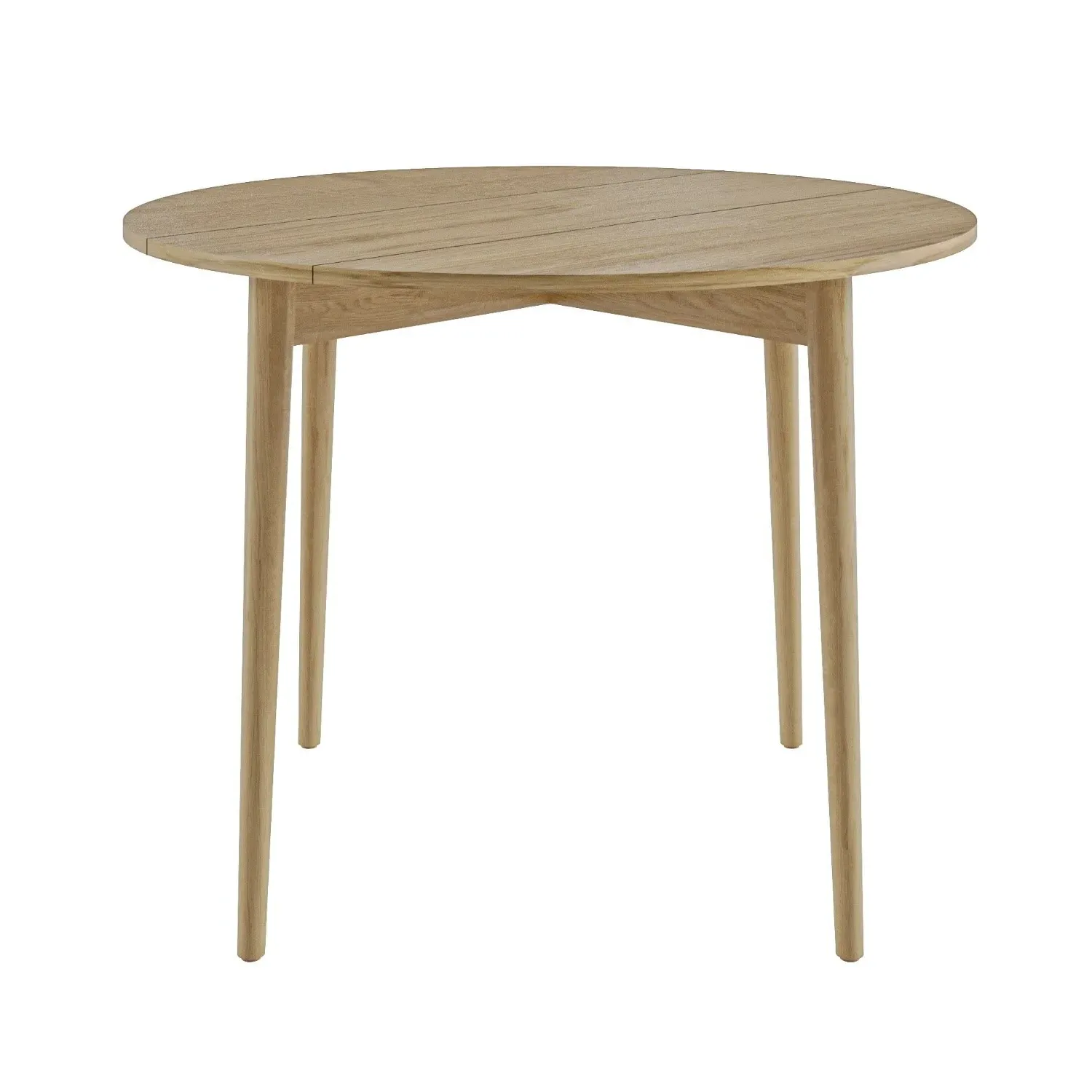 Round Drop Leaf Dining Table - Brown, Oak