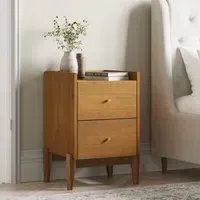 2-Drawer Bedside Table - Wood, Eucalyptus
