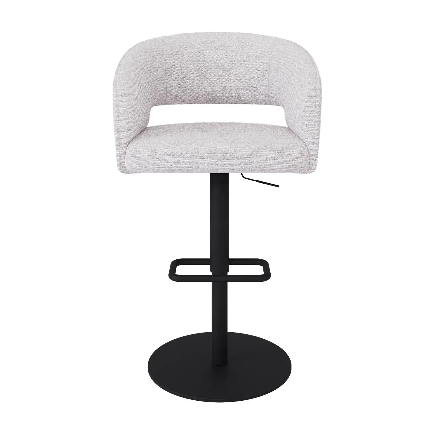 Curved Adjustable Swivel Bar Stool - Beige, Boucle