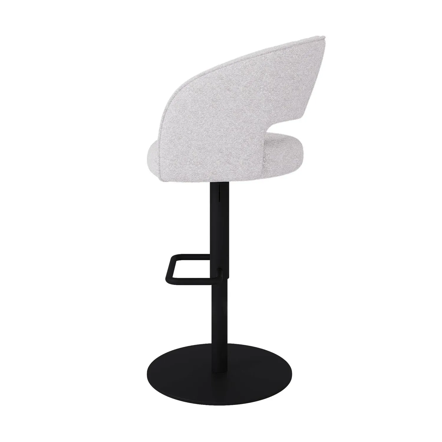 Set of 2 Adjustable Swivel Barstool - Beige, Boucle