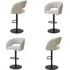 Set of 4 Swivel Bar Stools with Backs - Beige, Mixed Fabric