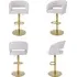 Set of 4 Swivel Barstools - Beige, Boucle