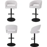 Set of 4 Swivel Barstools - Beige, Boucle
