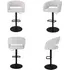 Set of 4 Swivel Barstools - Beige, Boucle