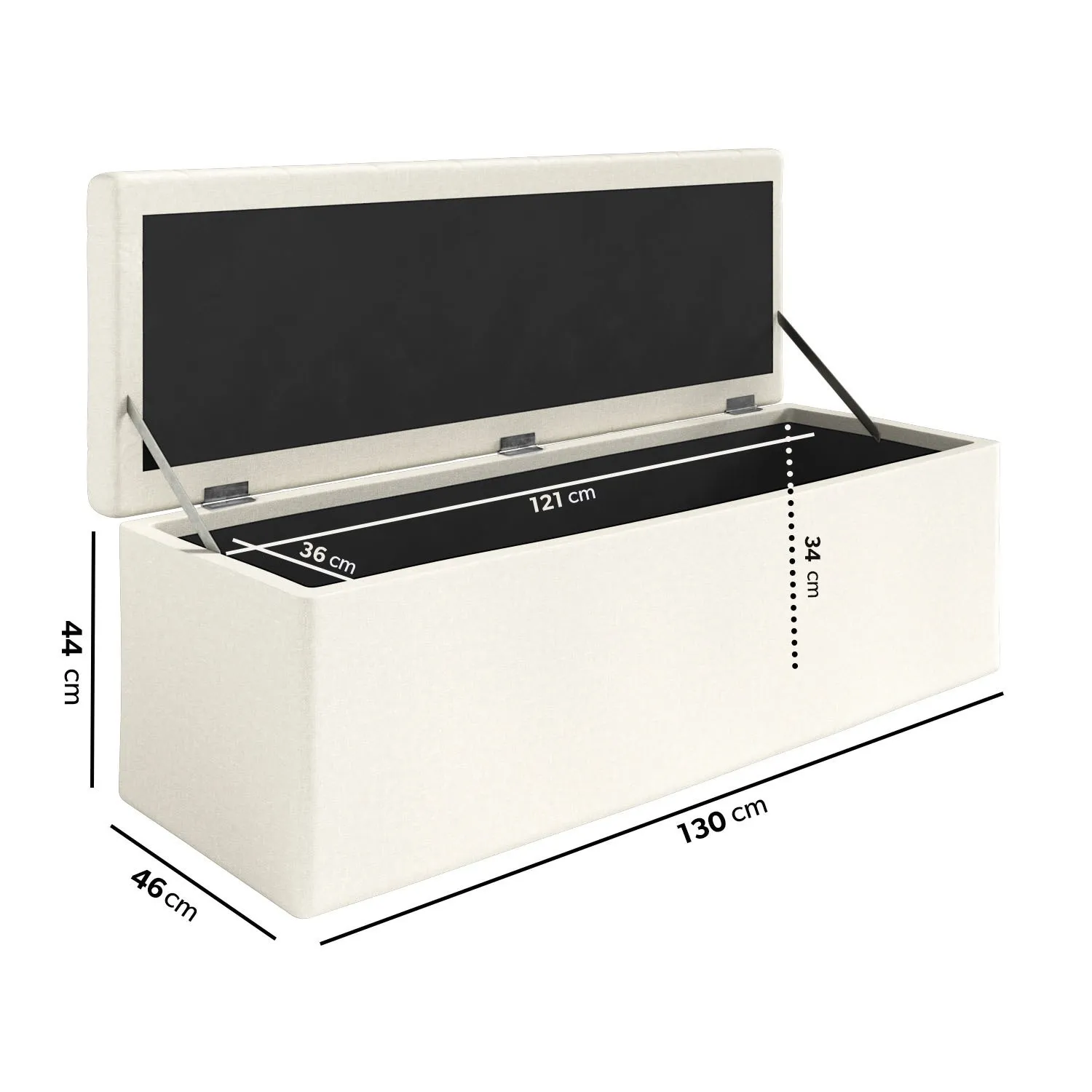 Storage Ottoman with Tufted Lid - Cream, Fabric