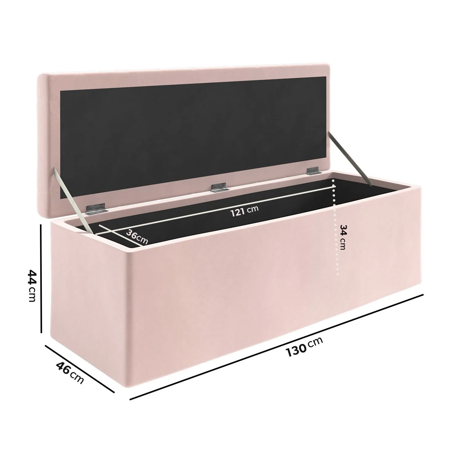 Storage Ottoman with Tufted Lid - Pink, Velvet