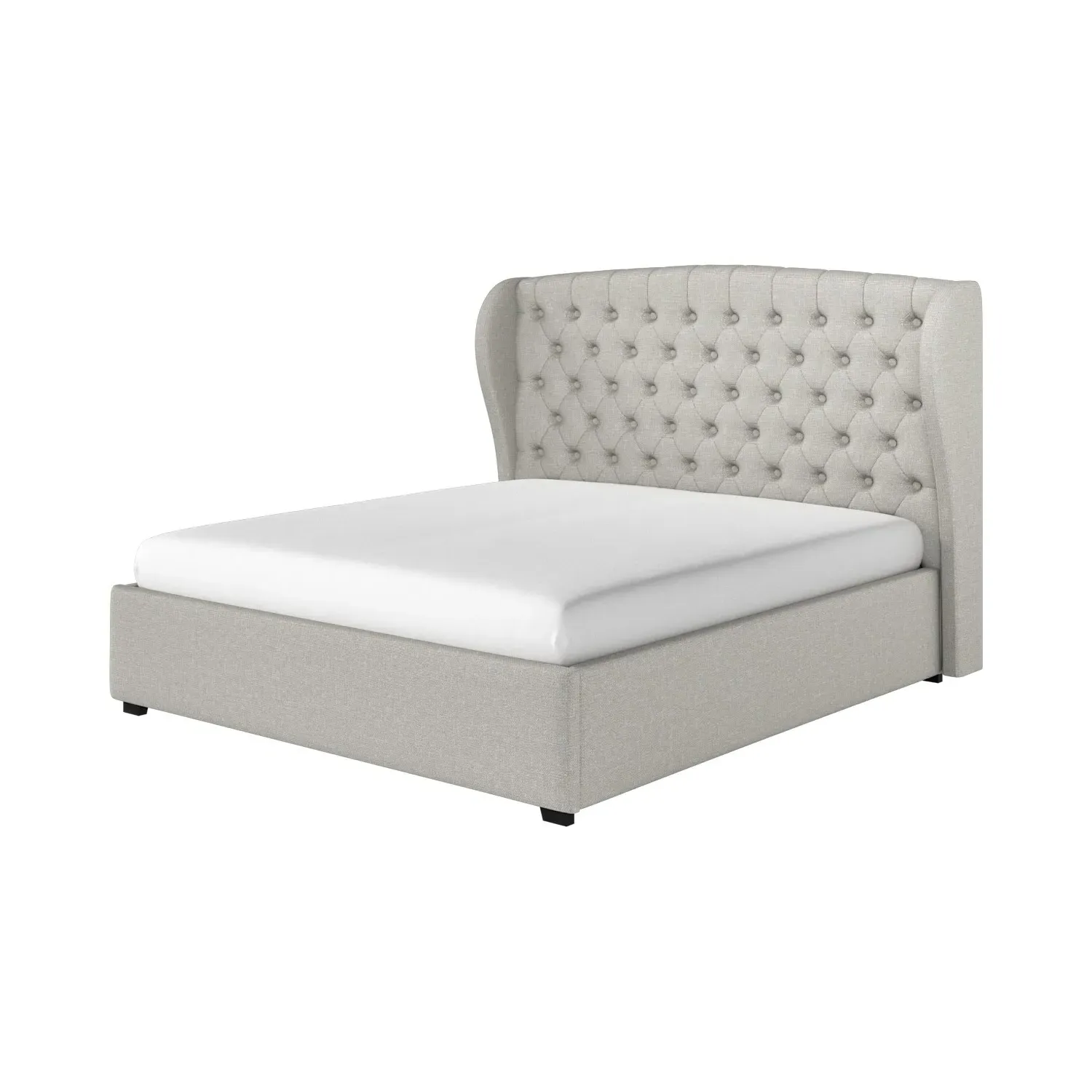 Super King Ottoman Bed with Storage - Grey, Fabric