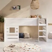Cabin Bed with Den - White, Pine