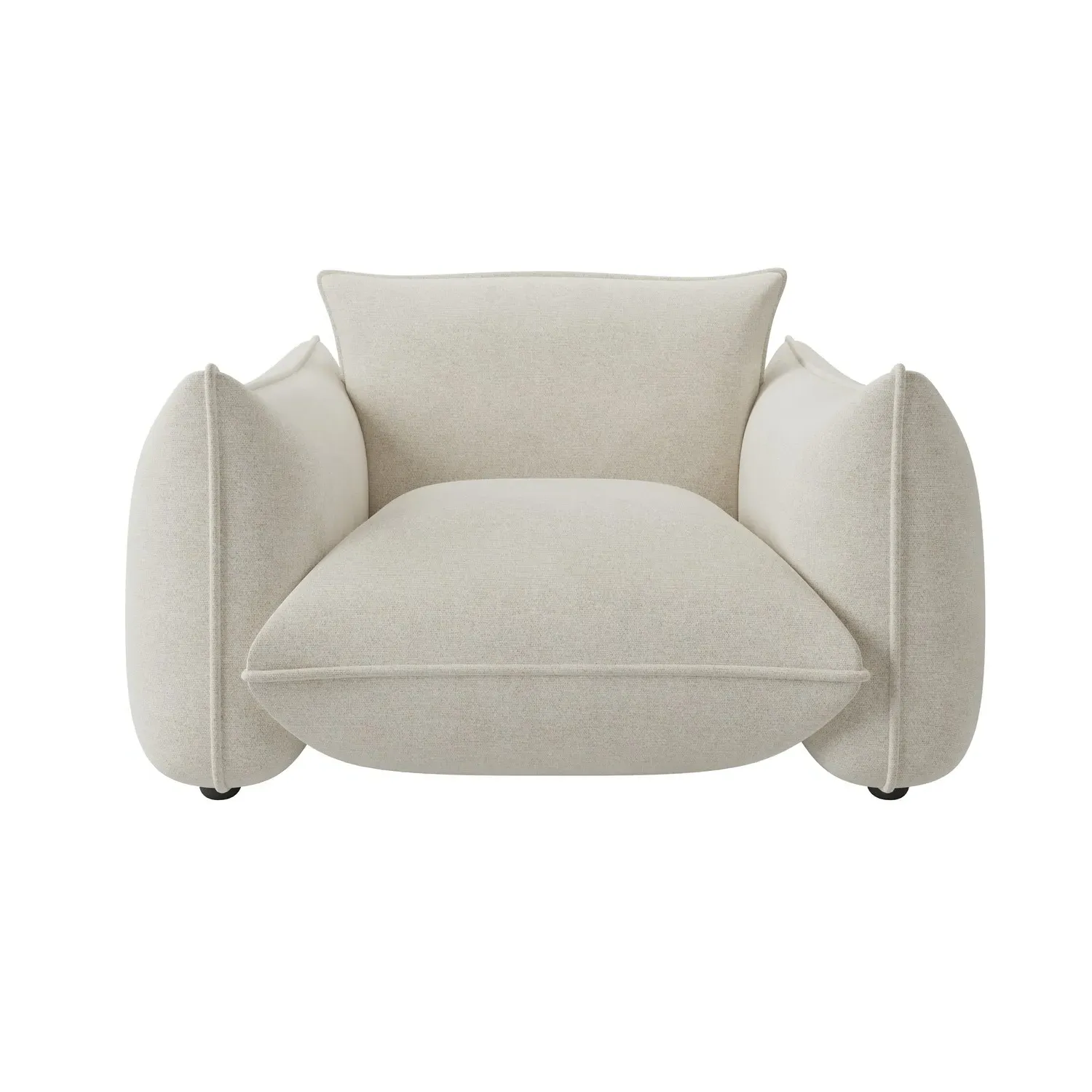 Cloud Armchair with Cushioning - Beige, Chenille