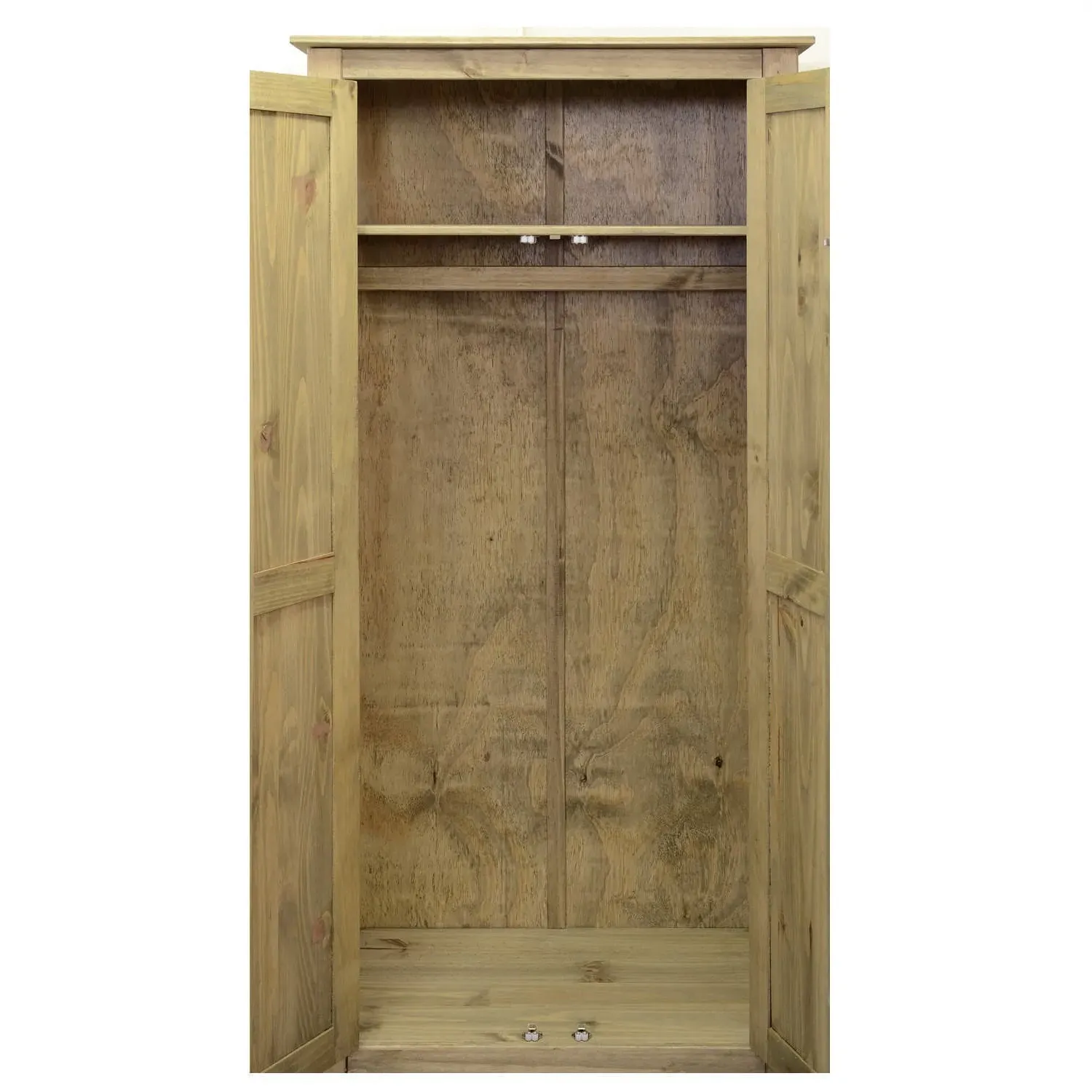 2 Door Double Wardrobe - Natural, Pine