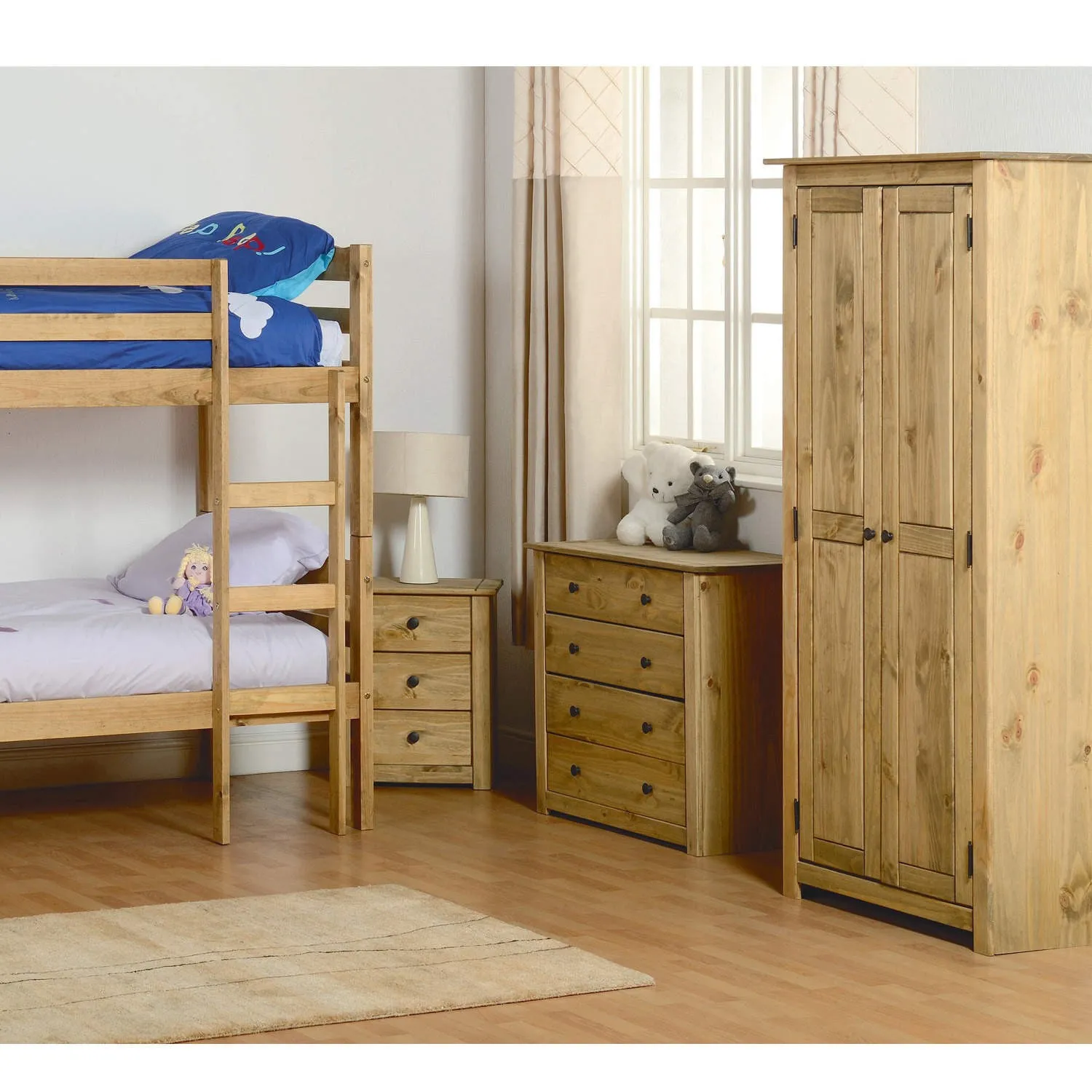 2 Door Double Wardrobe - Natural, Pine