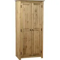 2 Door Double Wardrobe - Natural, Pine