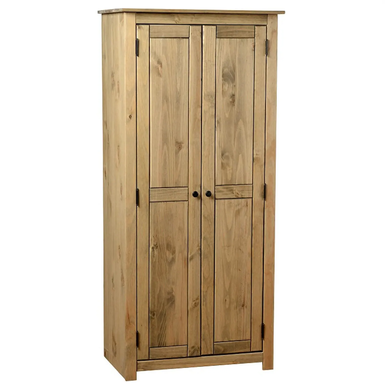 2 Door Double Wardrobe - Natural, Pine image