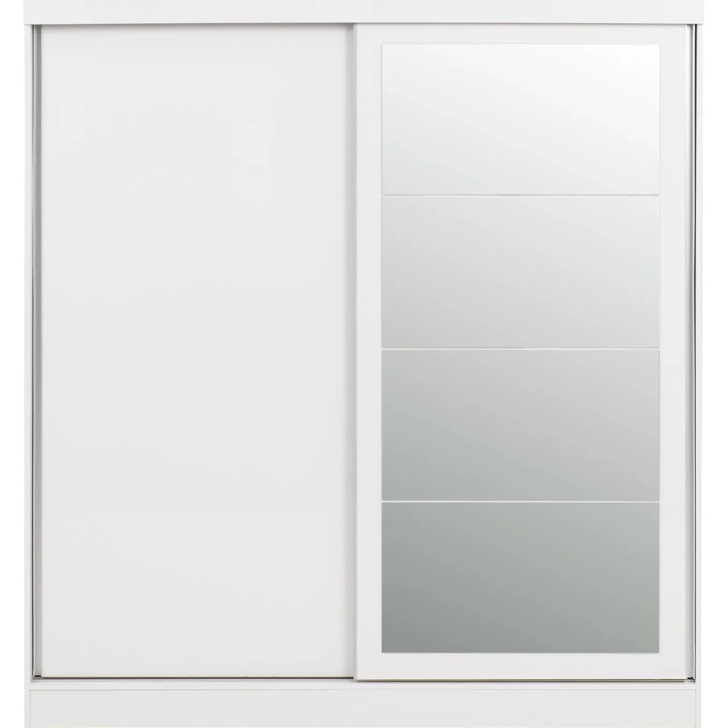 2-Door Sliding Wardrobe with Mirror - White Gloss