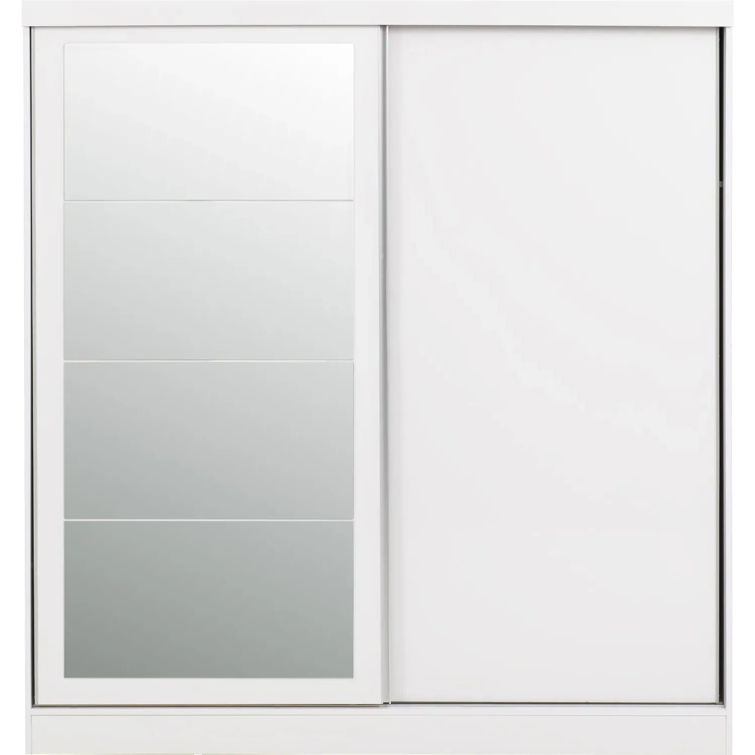 2-Door Sliding Wardrobe with Mirror - White Gloss