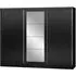 3-Door Sliding Wardrobe with Mirror - Black Gloss