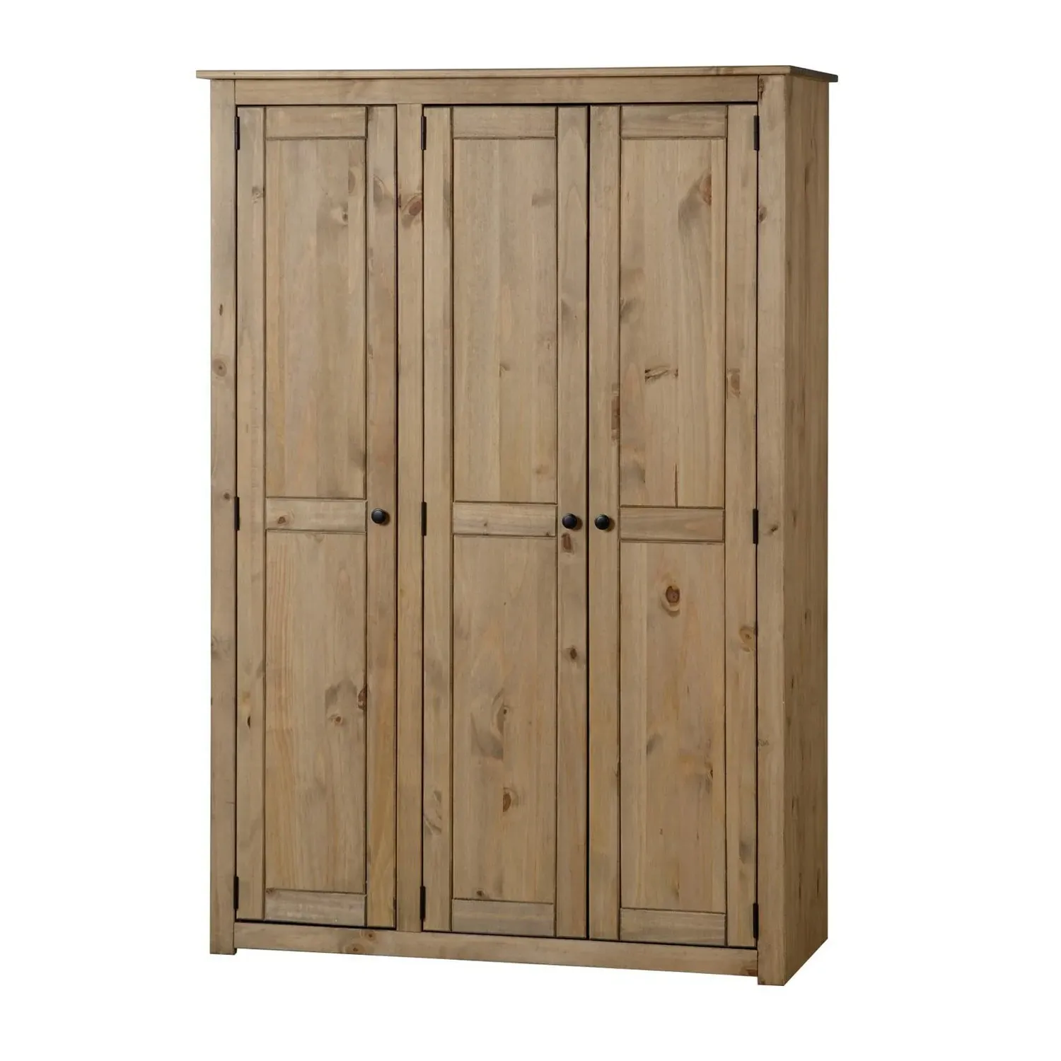 3-Door Triple Wardrobe - Natural, Pine