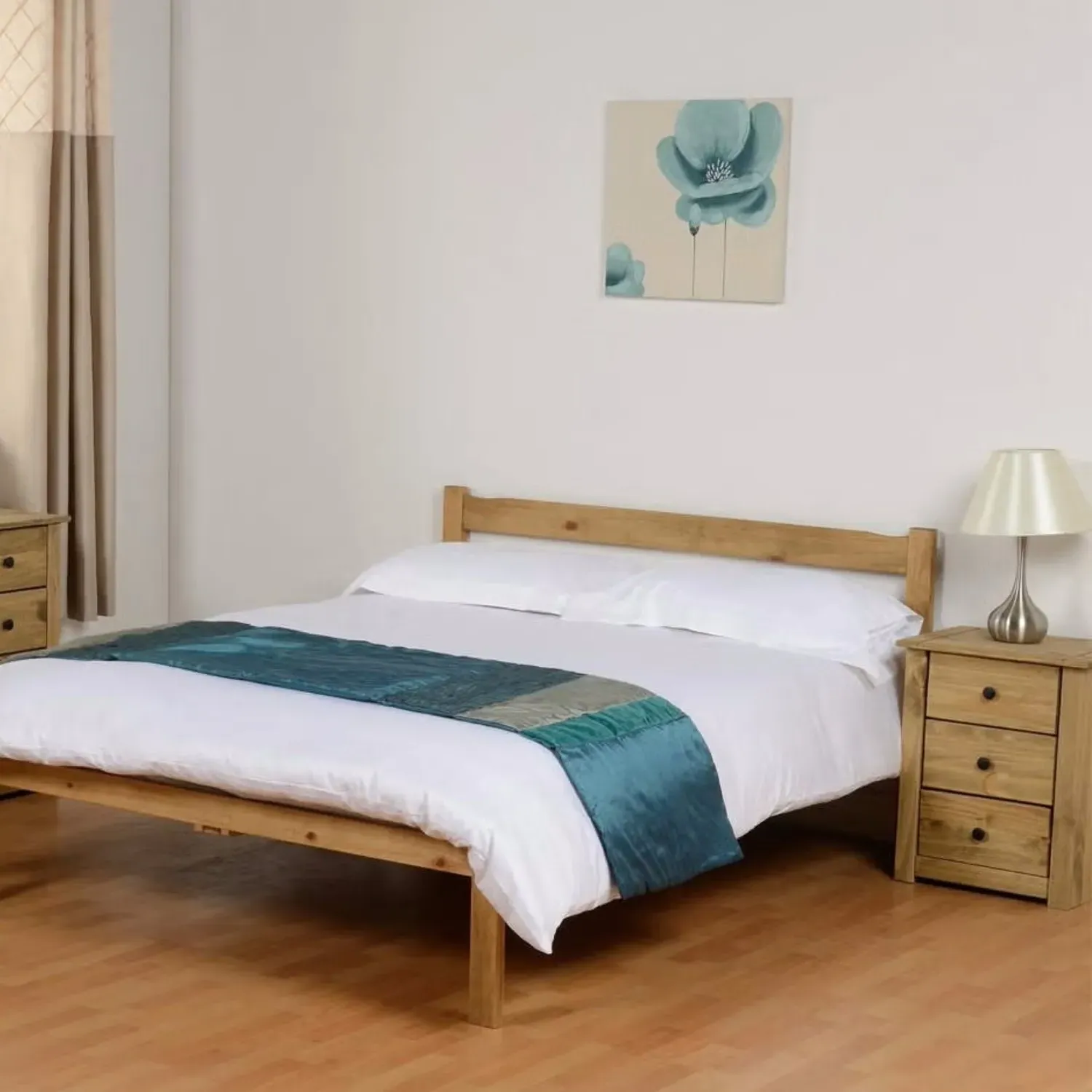 3-Drawer Bedside Table - Waxed Pine
