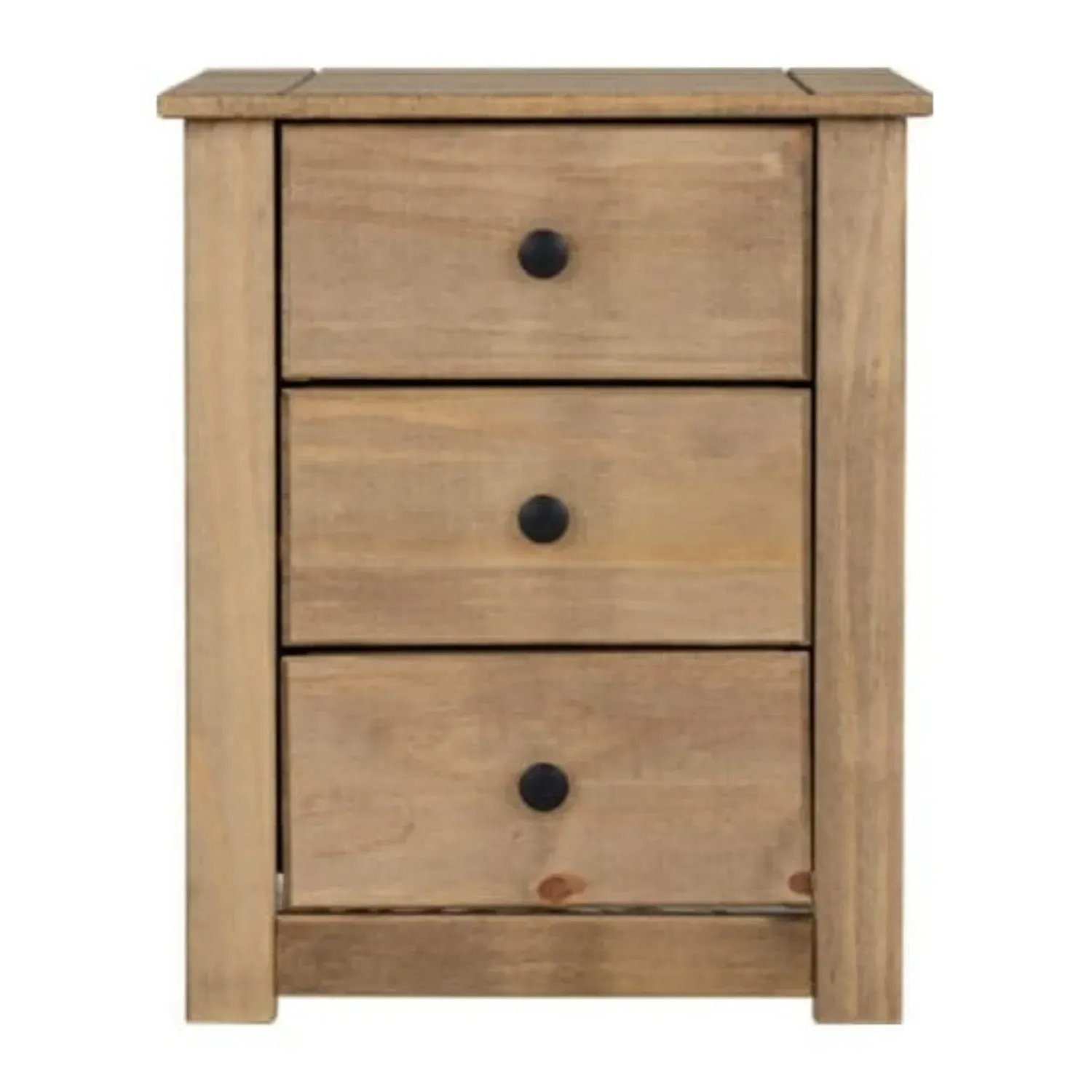 3-Drawer Bedside Table - Waxed Pine image