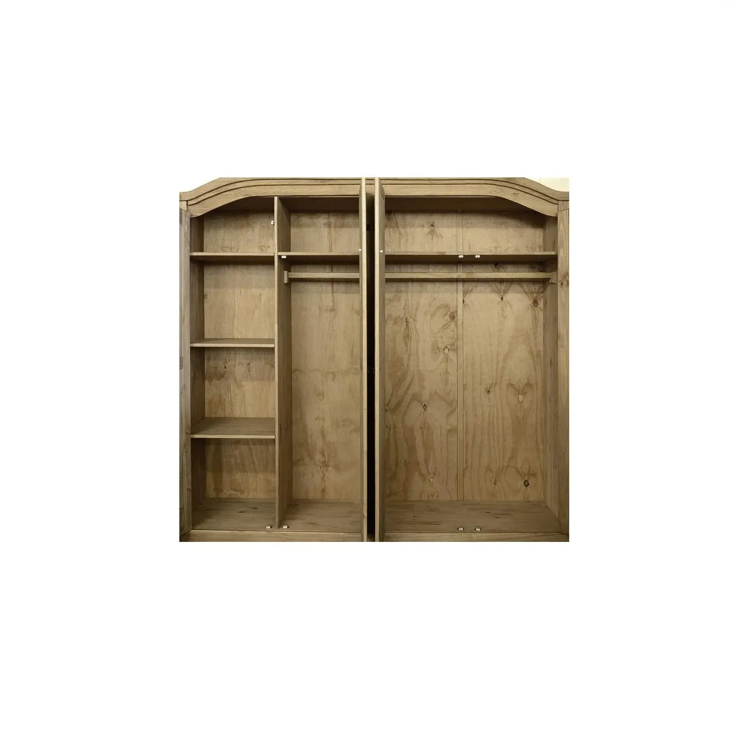 4-Door Wardrobe with Storage - Pine