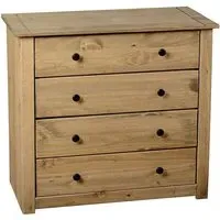 4-Drawer Chest with Metal Handles - Pine