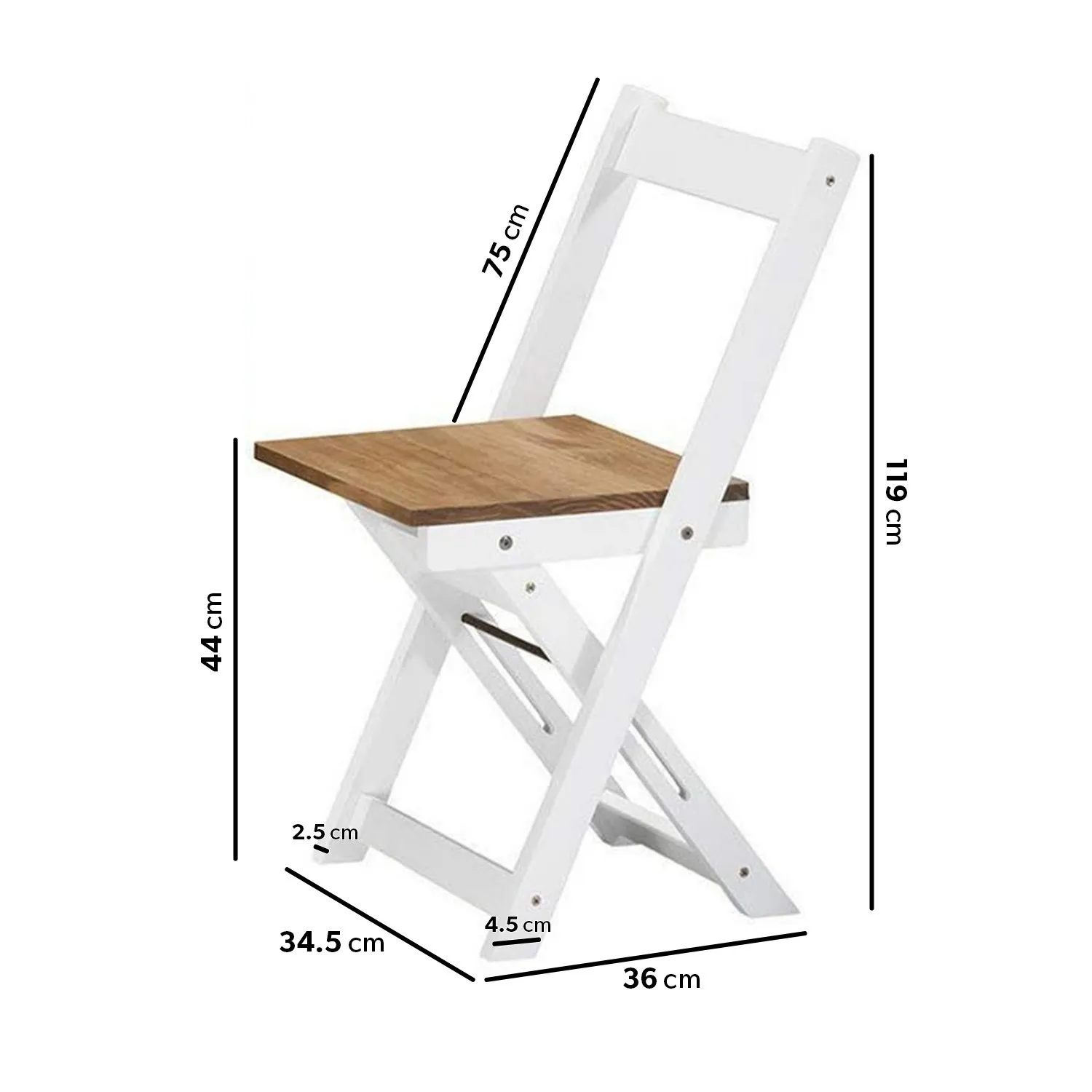 Drop Leaf Dining Set with 4 Chairs - White, Pine