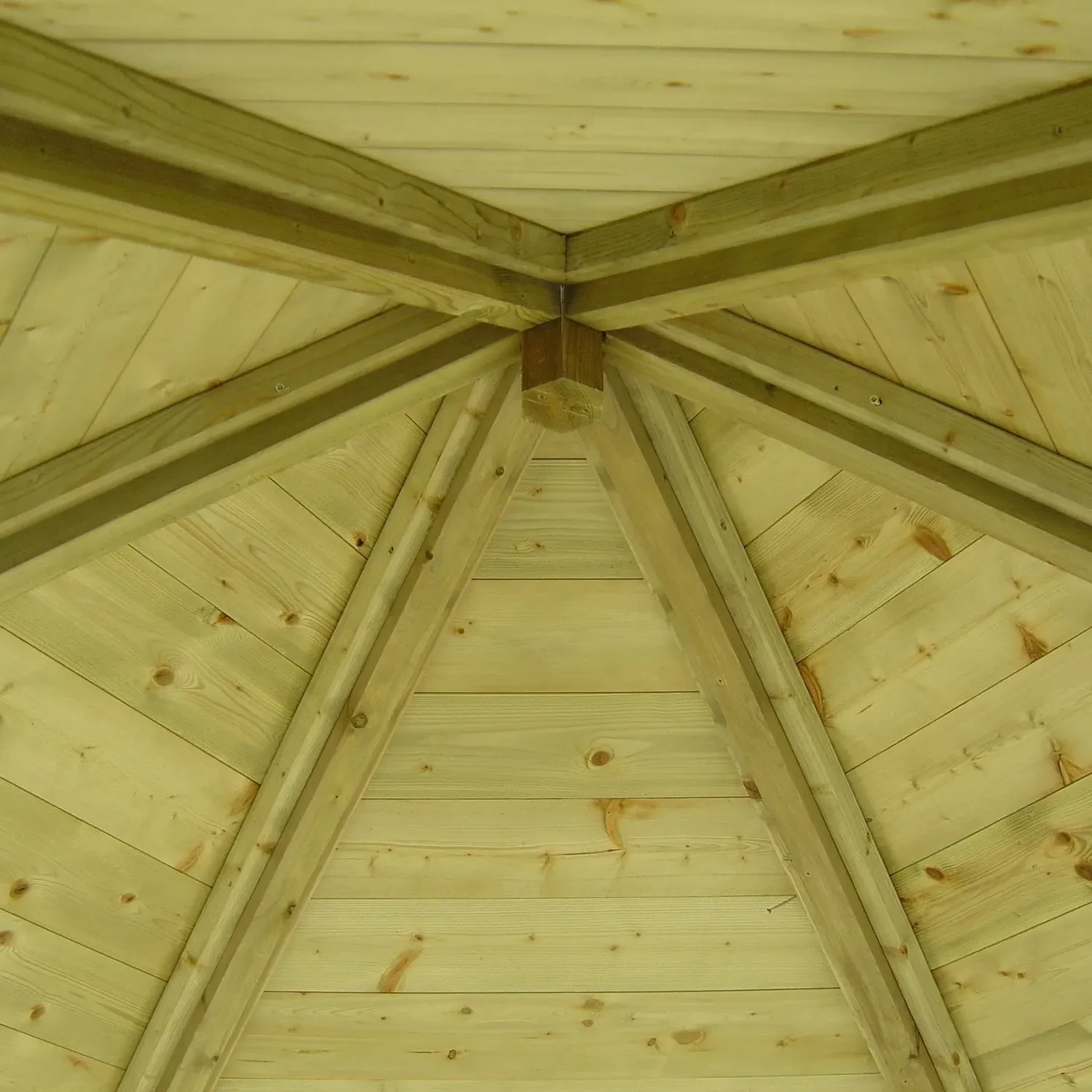 Hexagonal Garden Arbour - Brown, Pine