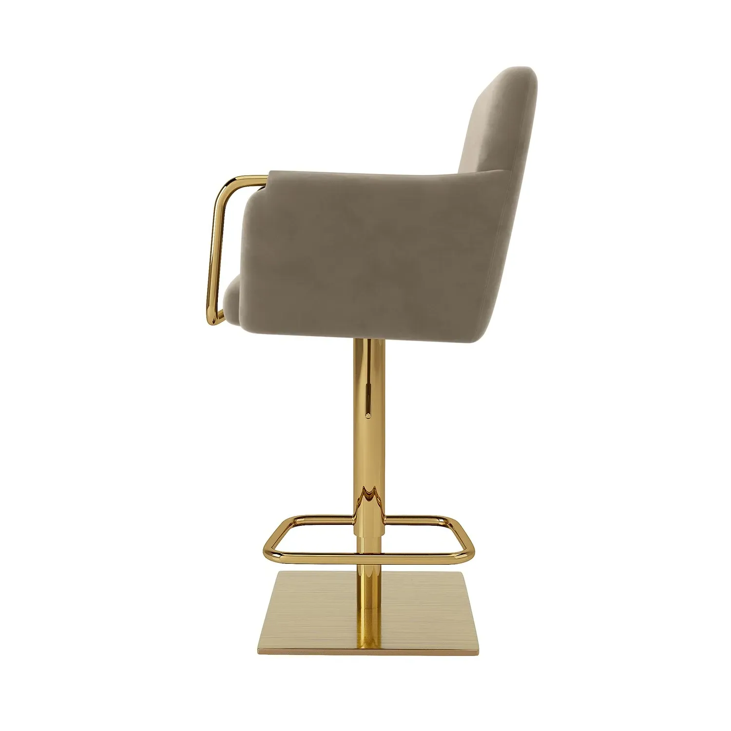 Adjustable Swivel Bar Stool - Mink, Velvet