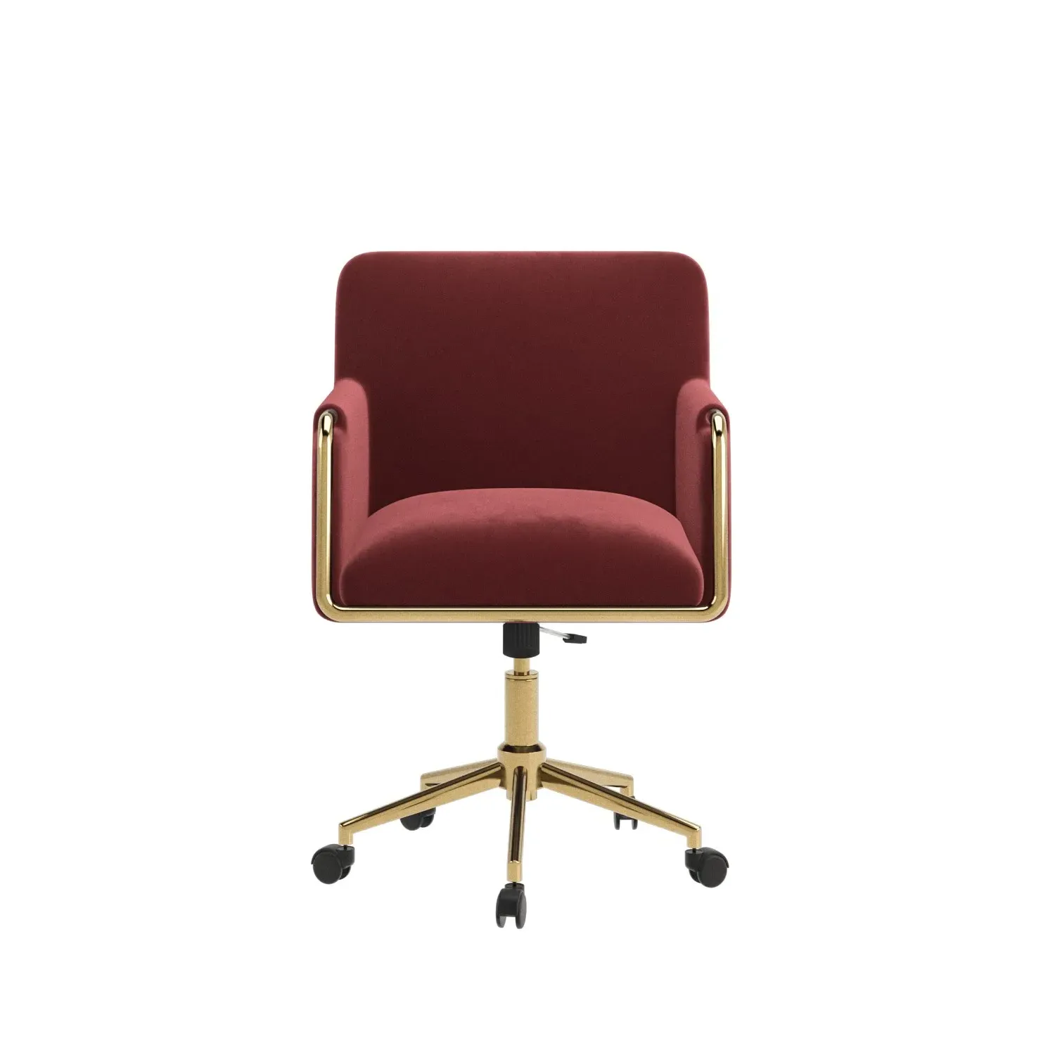Swivel Office Chair with Armrests - Mulberry, Velvet