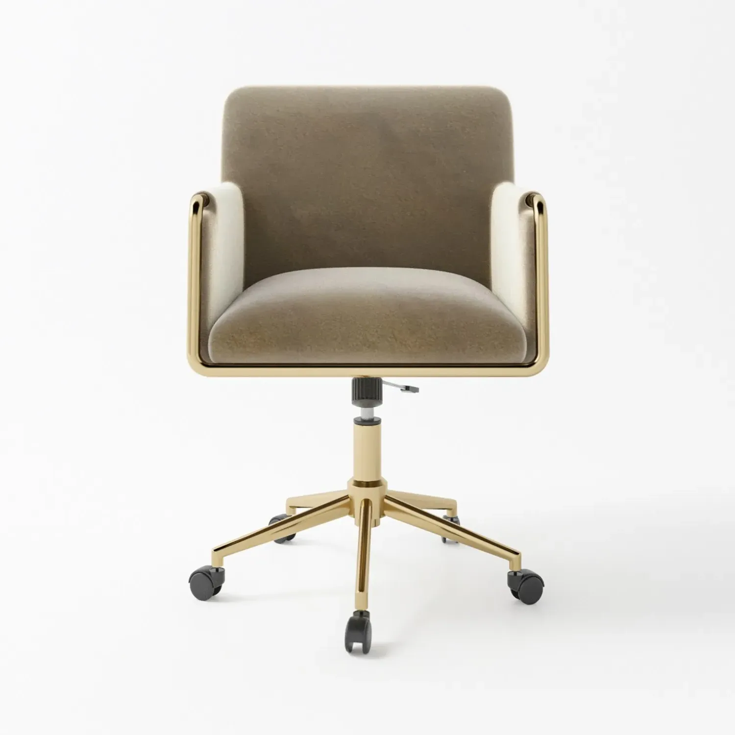 Tub Office Chair with Swivel - Mink, Velvet