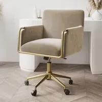 Tub Office Chair with Swivel - Mink, Velvet