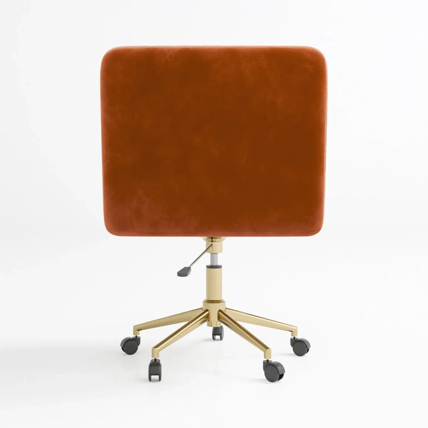 Tub Swivel Office Chair with Gas Lift - Orange, Velvet