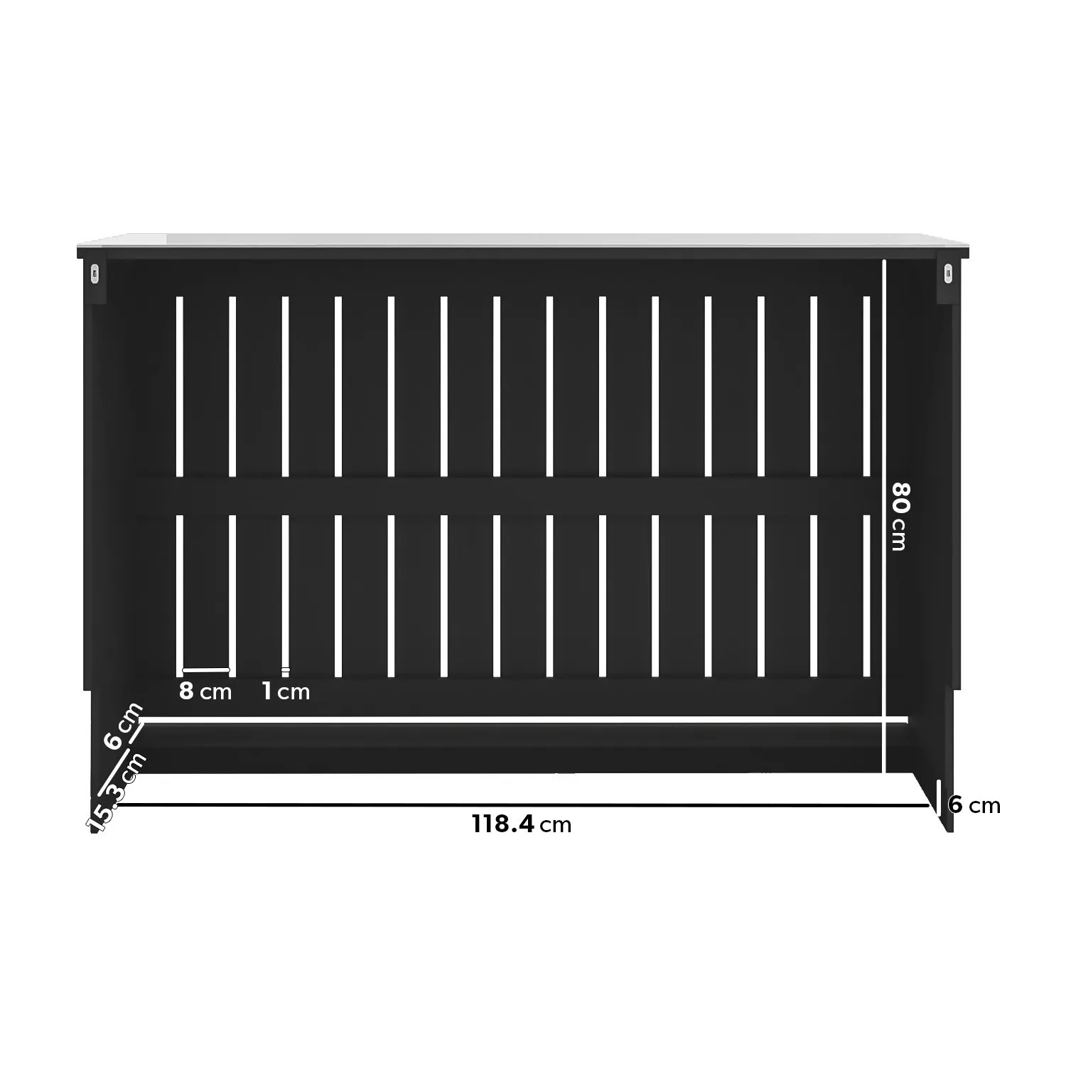 Narrow Radiator Cover Console - Black, Mirrored