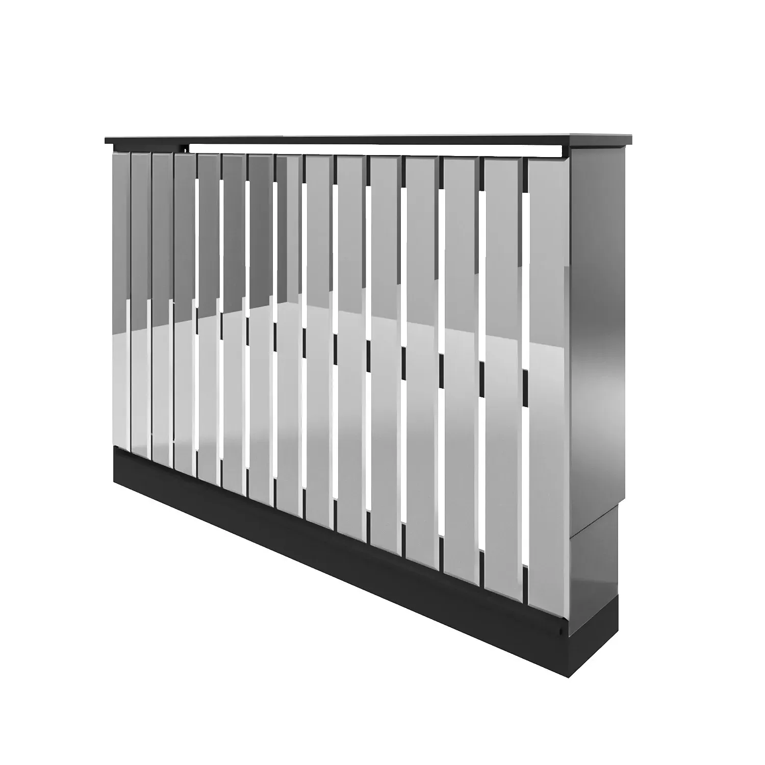 Narrow Radiator Cover Console - Black, Mirrored