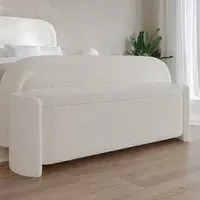 Storage Ottoman with Lift Top - Cream, Boucle