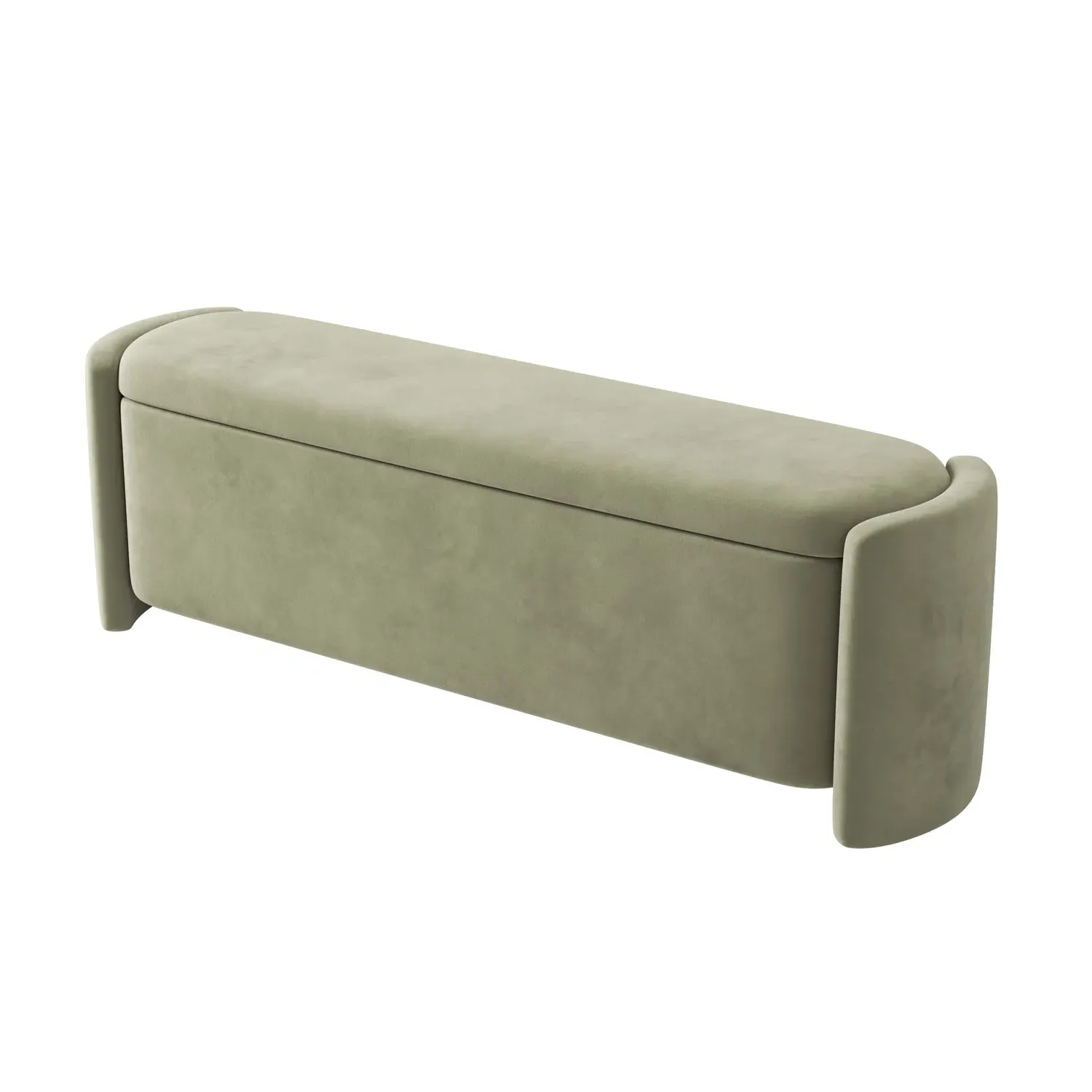 Storage Ottoman with Lift Top - Green, Velvet