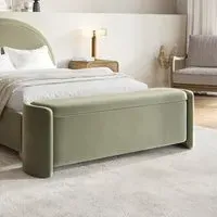 Storage Ottoman with Lift Top - Green, Velvet