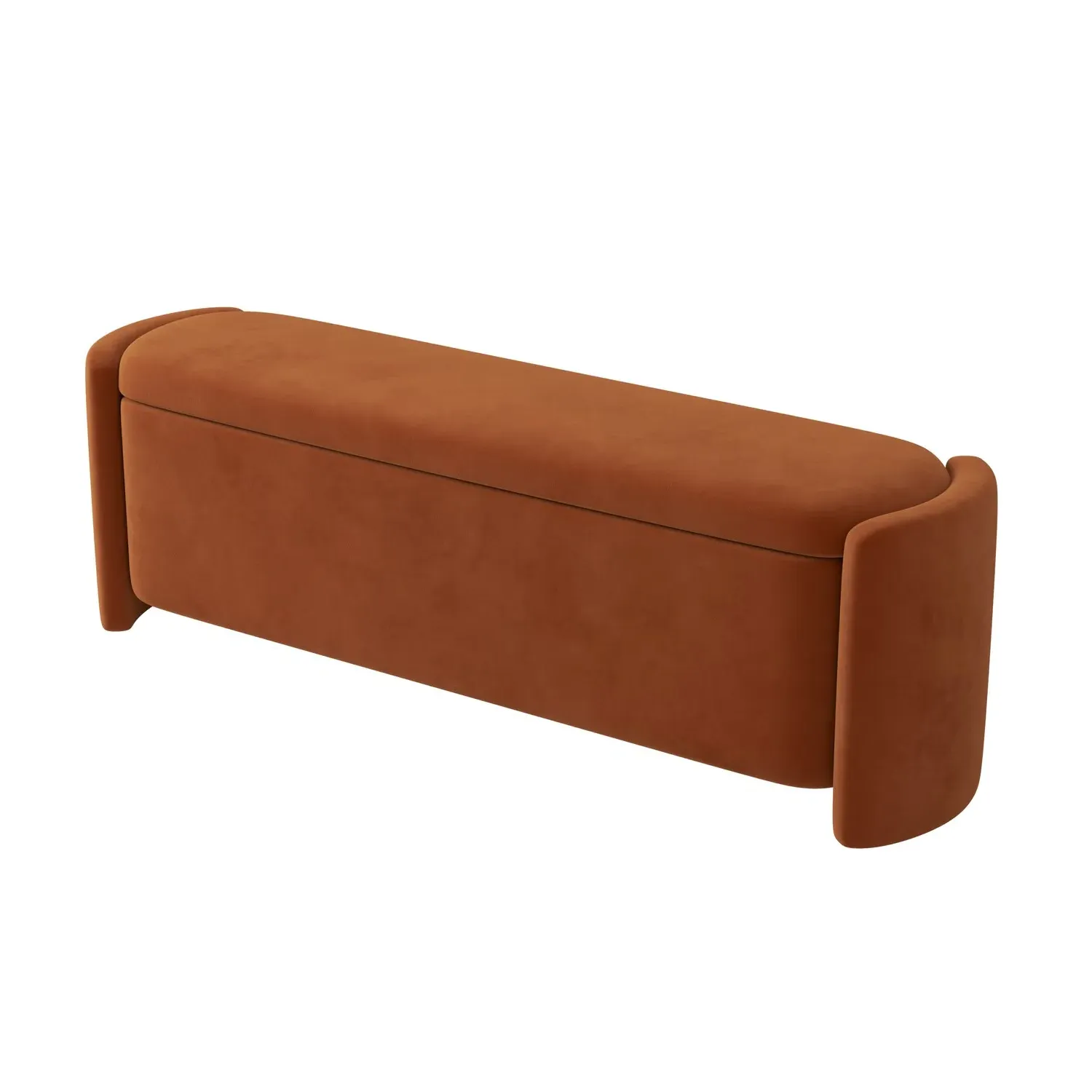 Storage Ottoman with Lift Top - Rust, Velvet