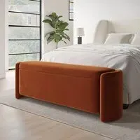 Storage Ottoman with Lift Top - Rust, Velvet
