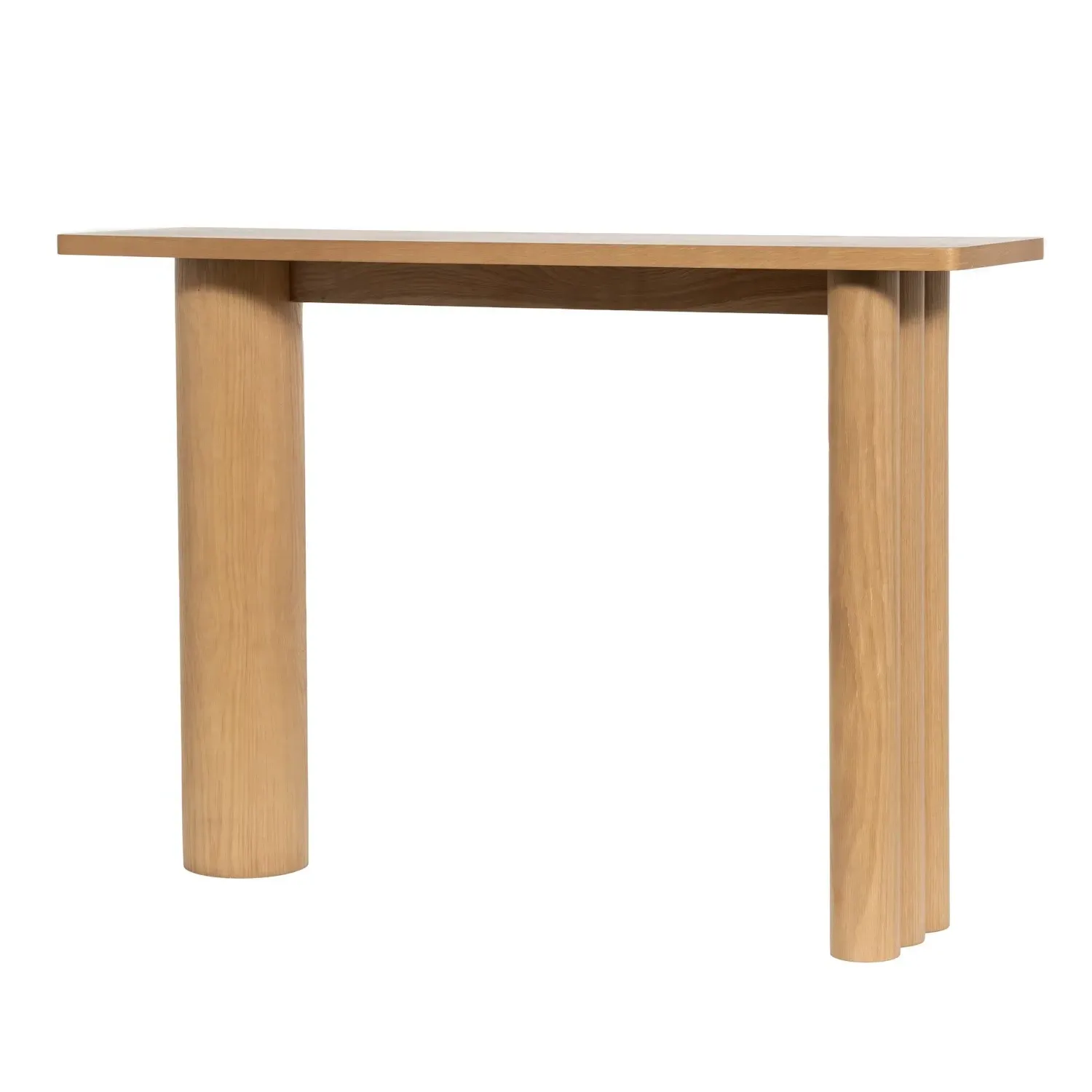 Console Table with Fluted Legs - Brown, Oak