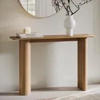Console Table with Fluted Legs - Brown, Oak