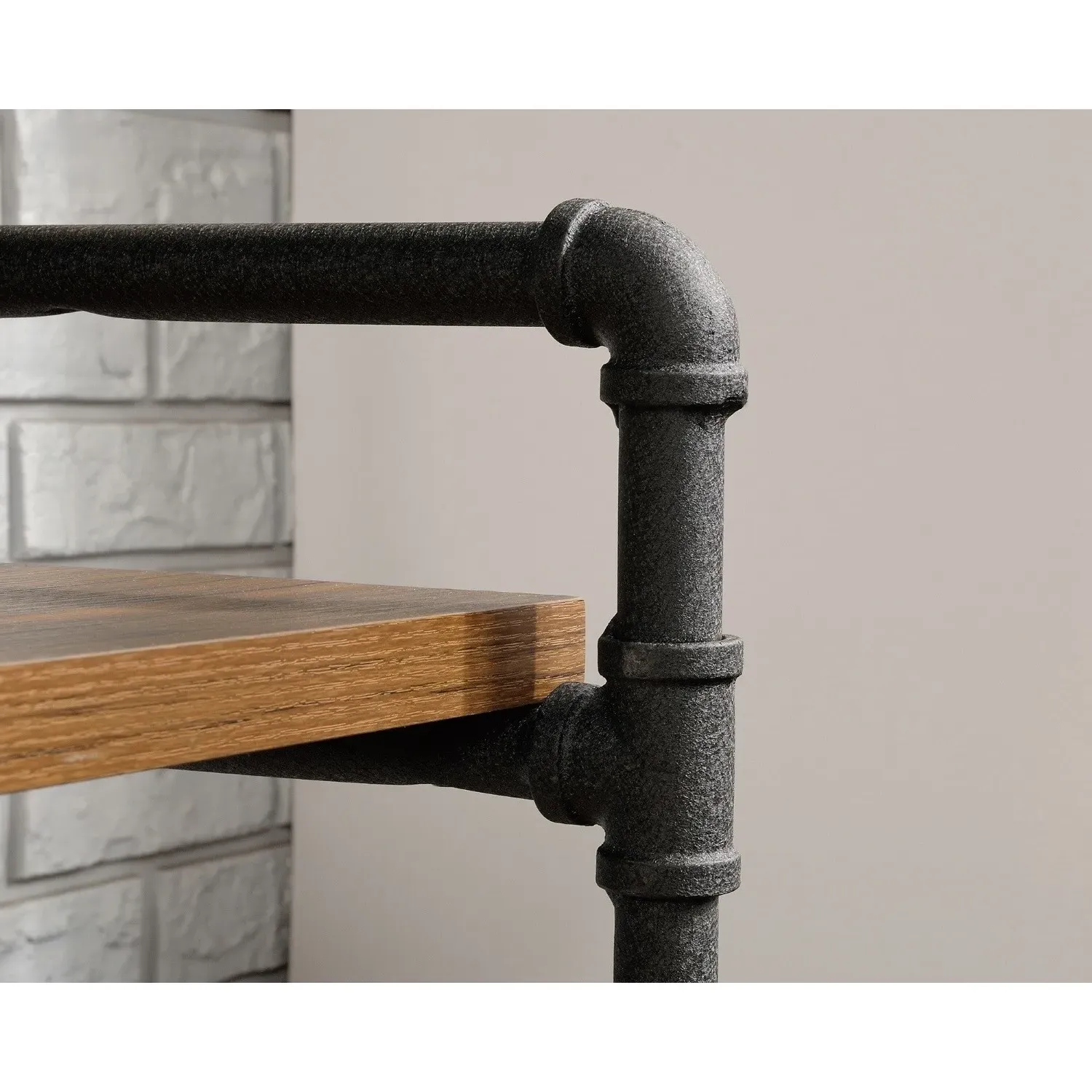 Desk with Shelves - Oak Effect, Metal