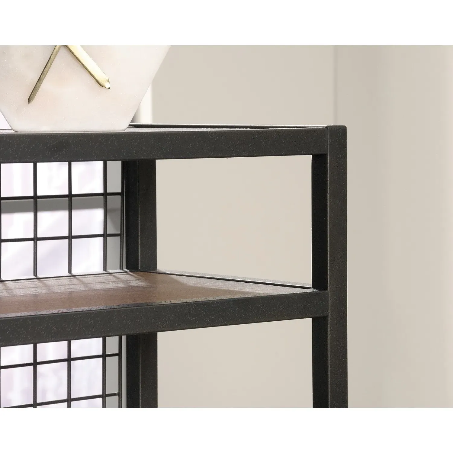 L-Shaped Desk with Storage - Black, Metal