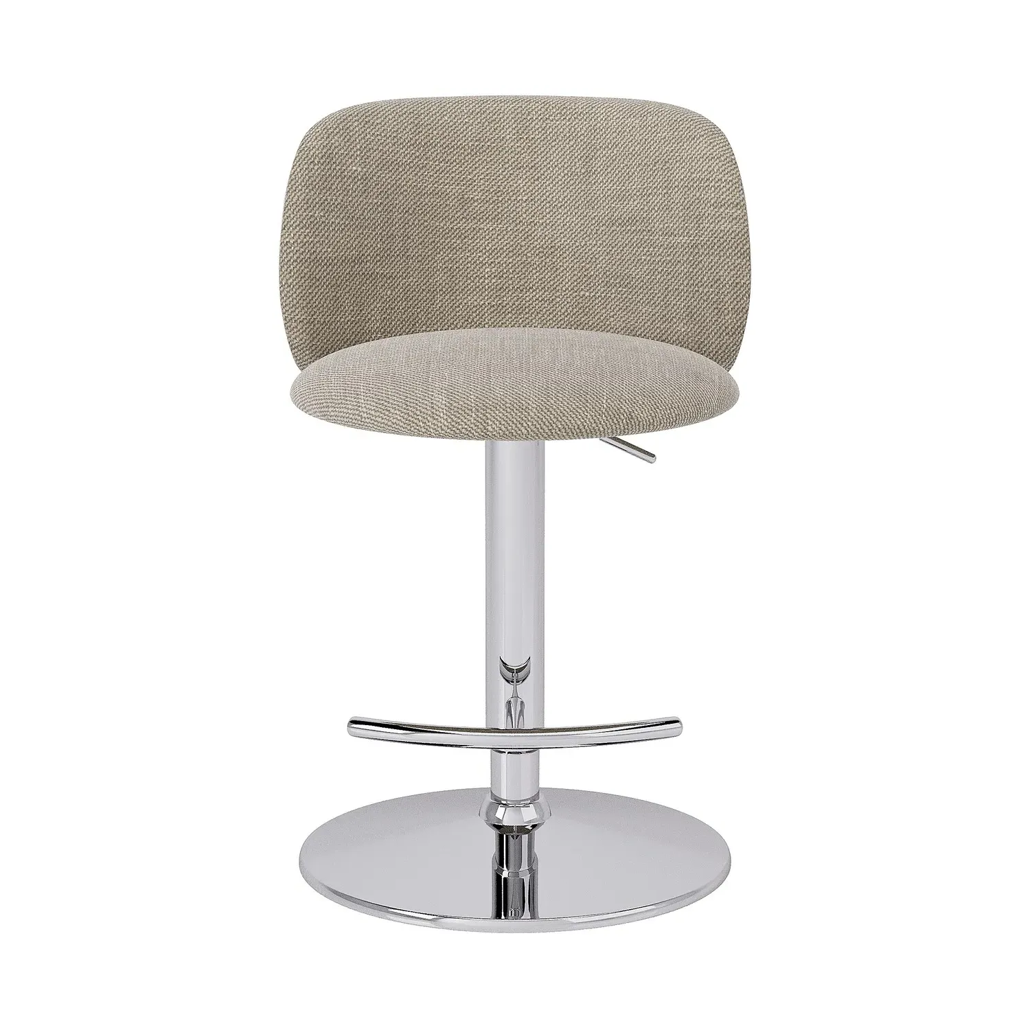 Set of 3 Adjustable Swivel Bar Stools - Beige