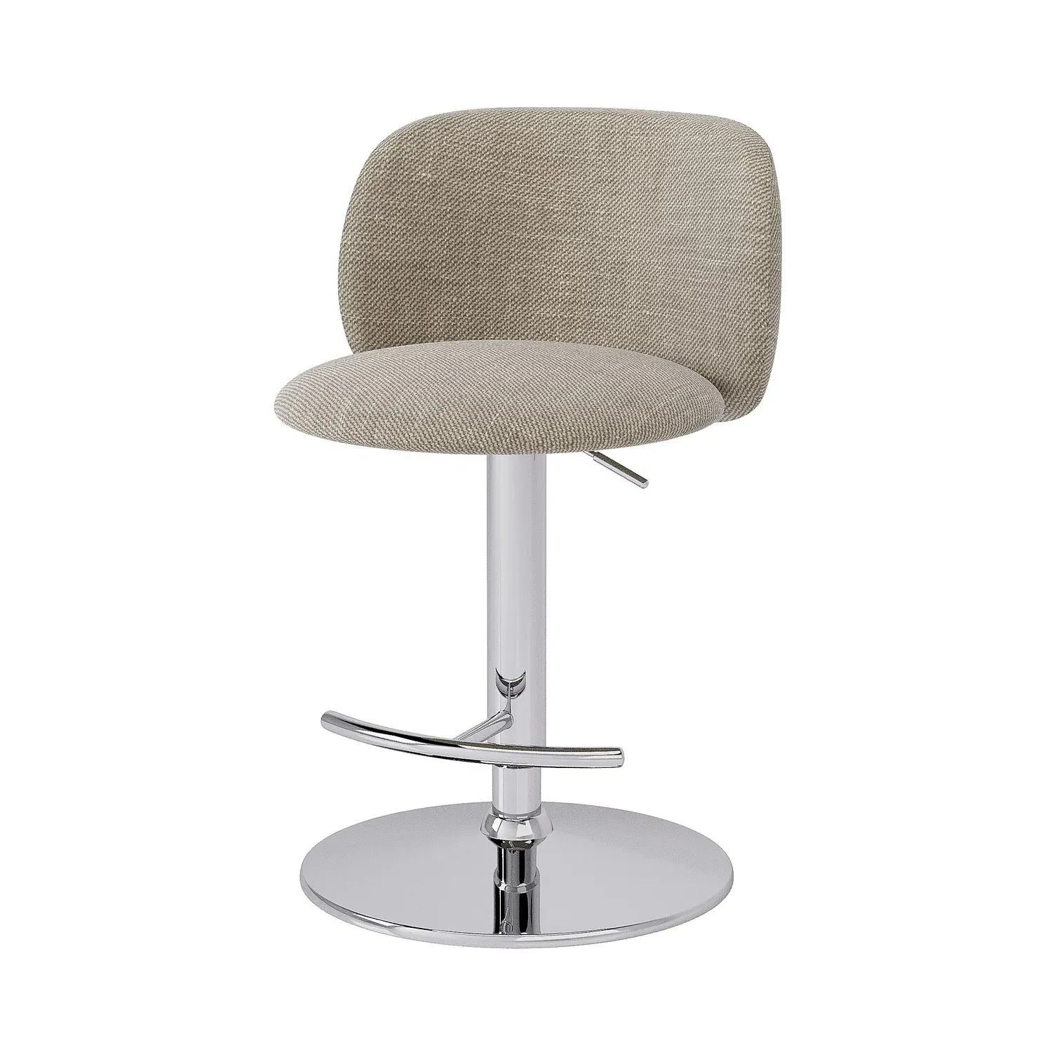 Set of 4 Adjustable Swivel Bar Stools - Beige