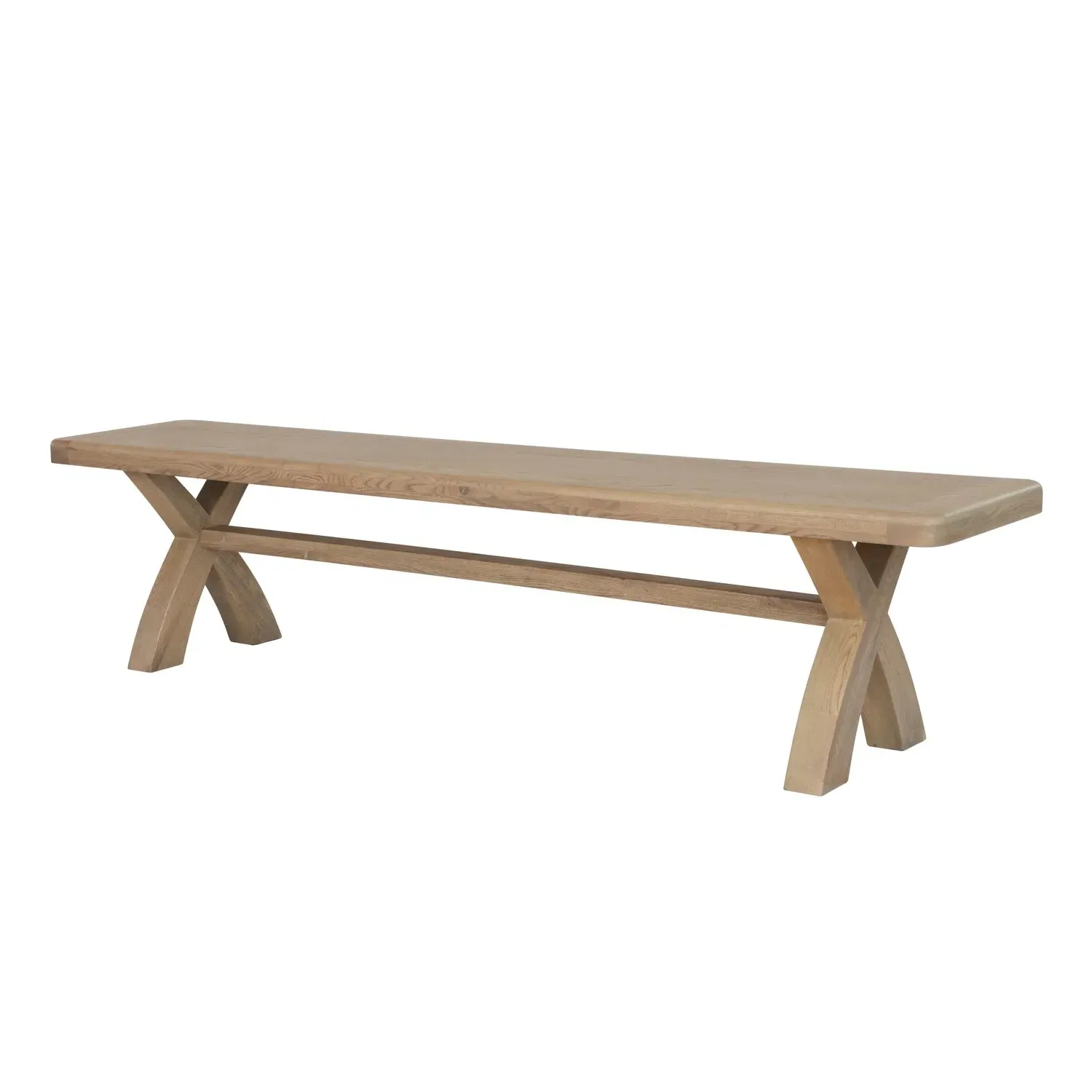 Large Dining Bench Cross Leg - Brown, Oak